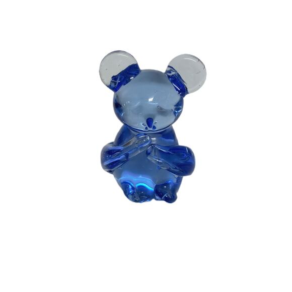 🐨🐼💙Koala Panda Bear Art Glass Figurine Paperweight Blue Vintage Home Decor - Picture 7 of 16
